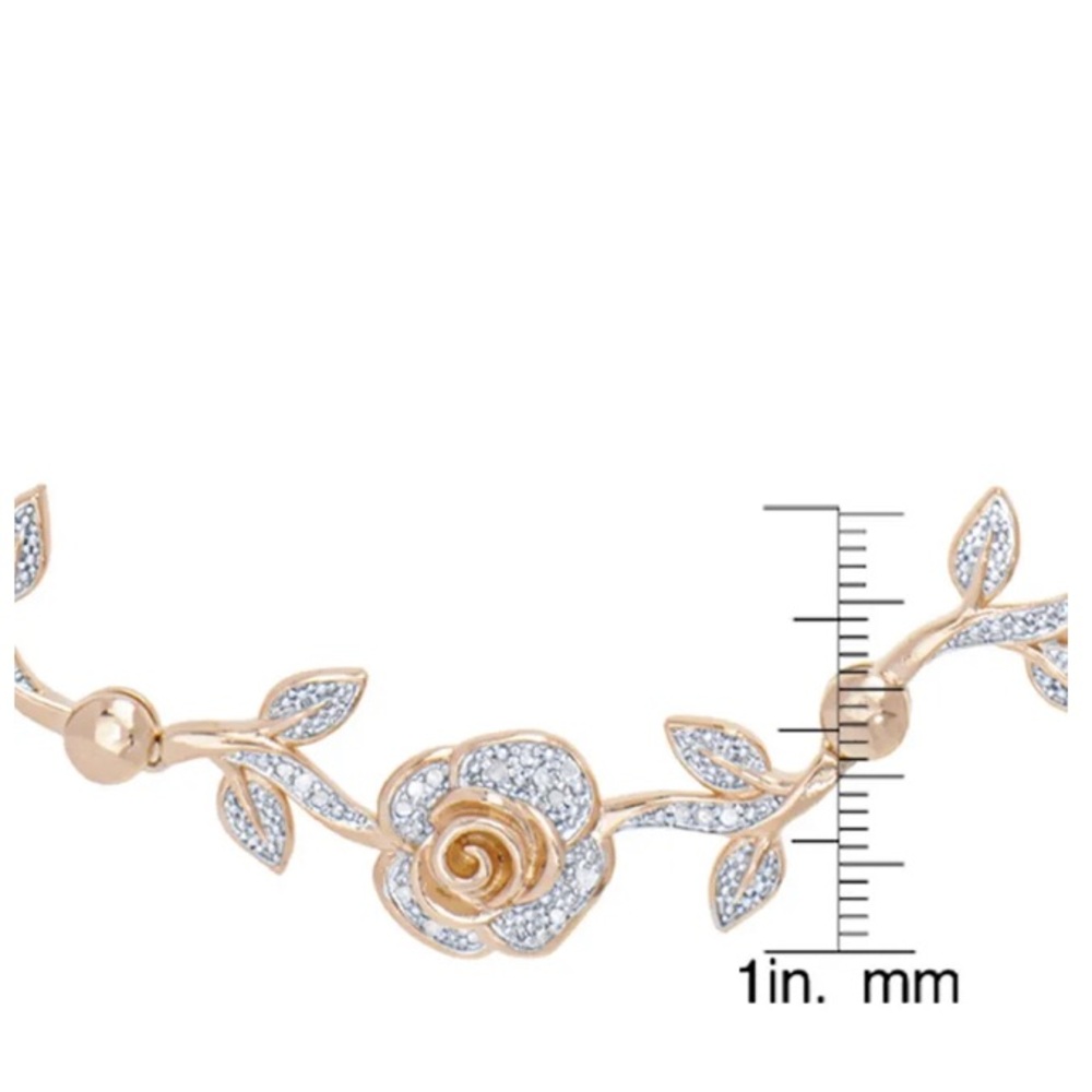 Elegant Gold and Silver Floral Necklace - Picture 6 of 6